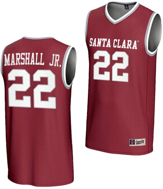 Men's Carlos Marshall Jr Jersey #22 Santa Clara Broncos Gameday Greats Basketball NIL Lightweight Maroon