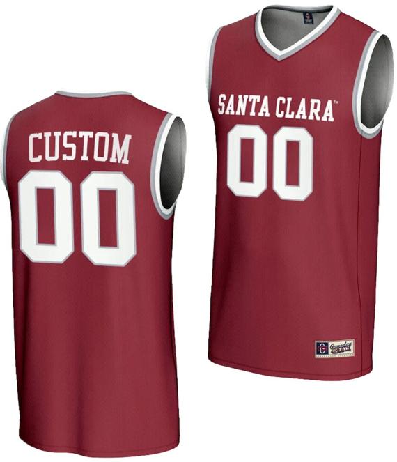 Men's Custom Santa Clara Broncos Gameday Greats Jersey Name and Number Basketball NIL Lightweight Maroon