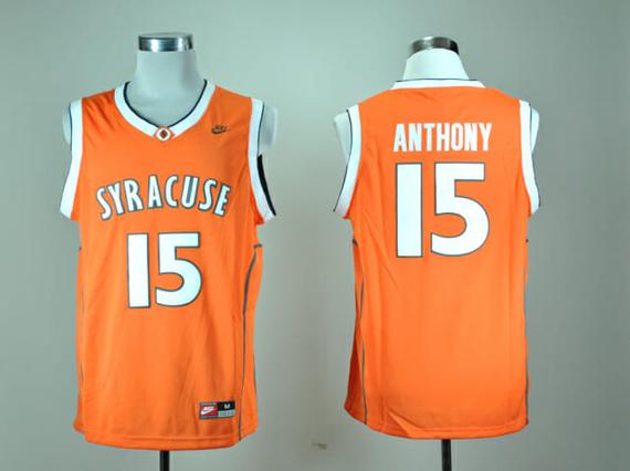 Men's Syracuse #15 Camerlo Anthony NCAA Basketball Jersey Orange