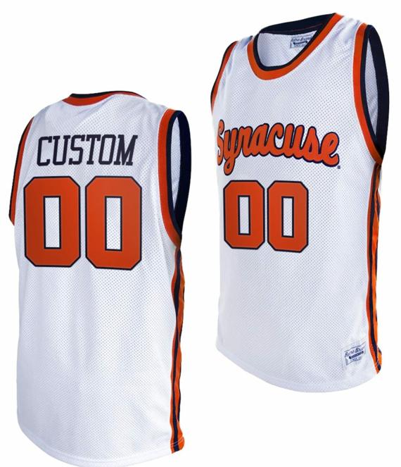 Men's Custom Syracuse Orange Jersey Name and Number College Basketball Alumni Retro White