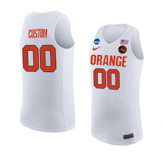 Men's Custom Syracuse Orange Jersey Basketball College Name and Number White