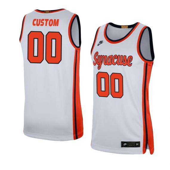 Men's Custom Syracuse Orange Jersey Basketball College Name and Number Swingman White