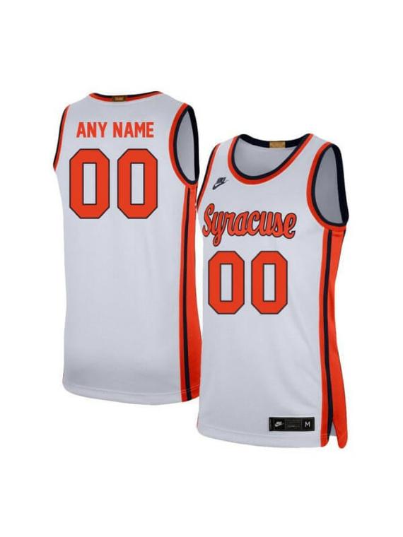 Men's Custom Syracuse Orange Jersey College Basketball Name and Number Elite White