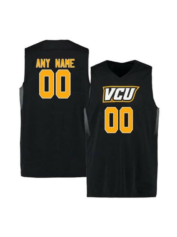 Custom Men's VCU Rams College Basketball Name and Number Elite Black Jersey