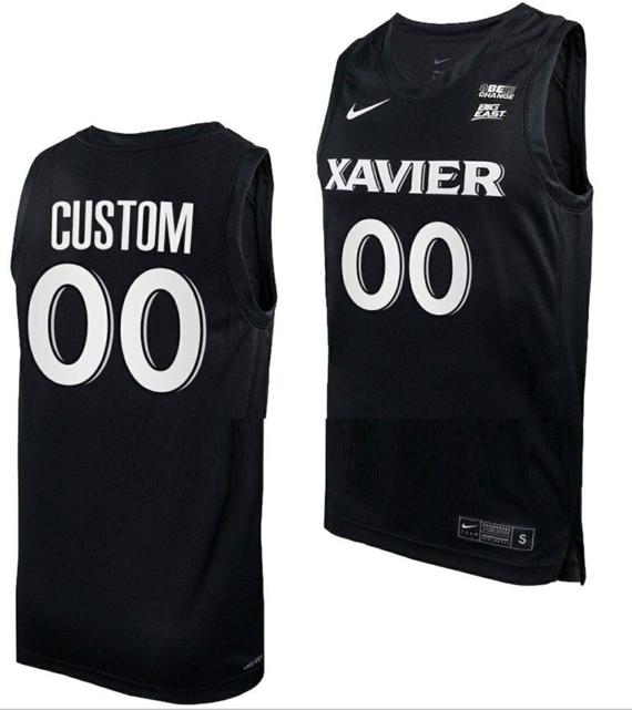 Men's Nike Custom Xavier Musketeers Jersey Name and Number College Basketball Black Big East