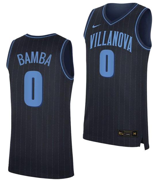 Men's Nike TJ Bamba Jersey #0 Villanova Wildcats Replica College Basketball 2023-24 Navy