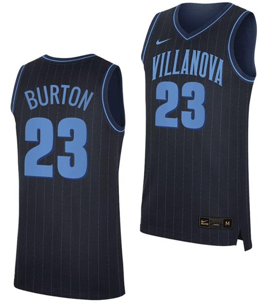 Men's Nike Tyler Burton Jersey #23 Villanova Wildcats Replica College Basketball 2023-24 Navy