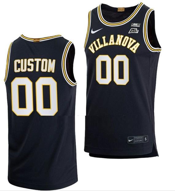 Men's Nike Custom Villanova Wildcats Jersey Name and Number College Basketball Navy 70s Retro