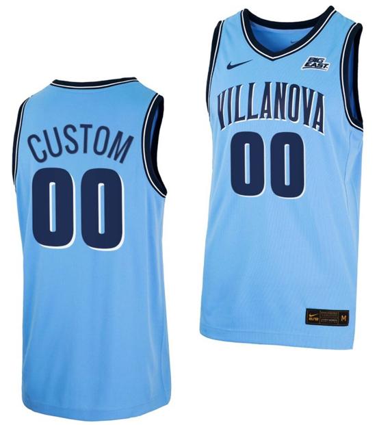 Men's Nike Custom Villanova Wildcats Jersey Name and Number College Basketball Big East Blue