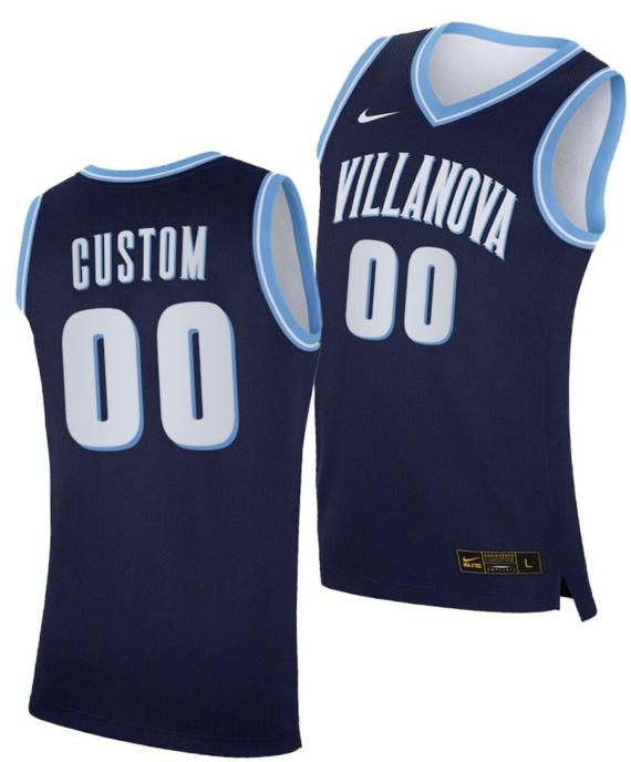 Men's Nike Custom Villanova Wildcats Jersey Name and Number College Basketball Navy Replica