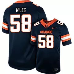 Men's Syracuse Orange #58 XAVIER MILES Navy Nike Replica College Football Stitched Jersey