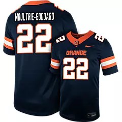 Men's Syracuse Orange #22 MOULTRIE-GODDARD Navy Nike Replica College Football Stitched Jersey