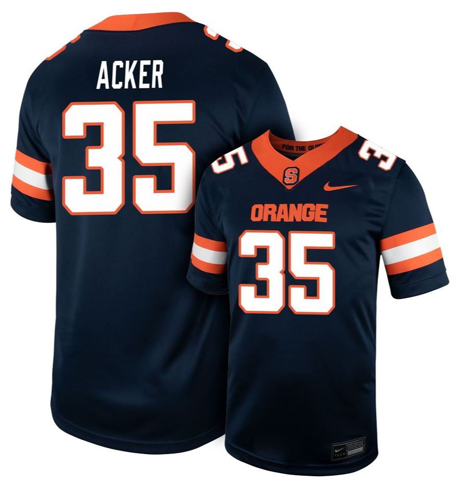 Men's Syracuse Orange #35 K ACKER Navy Nike Replica College Football Stitched Jersey