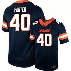 Men's Syracuse Orange #40 T PORTER Navy Nike Replica College Football Stitched Jersey