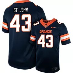 Men's Syracuse Orange #43 GARVIN ST. JOHN Navy Nike Replica College Football Stitched Jersey