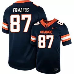 Men's Syracuse Orange #87 N EDWARDS Navy Nike Replica College Football Stitched Jersey