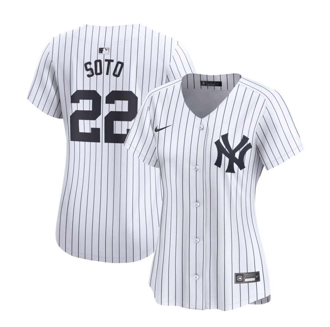 Women's New York Yankees #22 Juan Soto White Cool Base Stitched Baseball Jersey