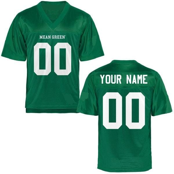 Men's North Texas Mean Green Custom Jersey Name and Number College Football Green