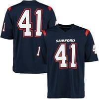 Men's Samford Bulldogs Custom Jersey Name Number College Football Stitched Navy