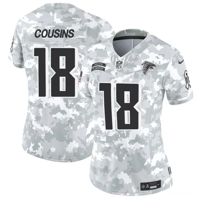 Women's Atlanta Falcons #18 Kirk Cousins 2024 F.U.S.E Arctic Camo Salute to Service Limited Stitched Football Jersey(Run Small)