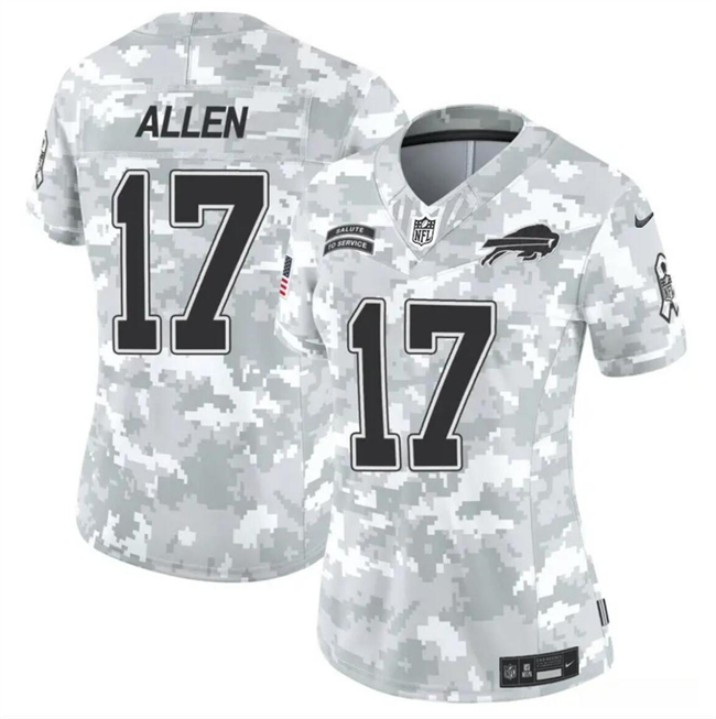 Women's Buffalo Bills #17 Josh Allen 2024 F.U.S.E Arctic Camo Salute to Service Limited Stitched Football Jersey(Run Small)