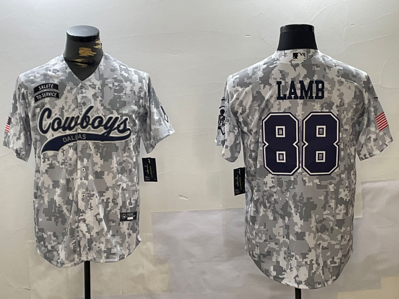 Men's Dallas Cowboys #88 CeeDee Lamb Arctic Camo 2024 Salute to Service Stitched Baseball Jersey