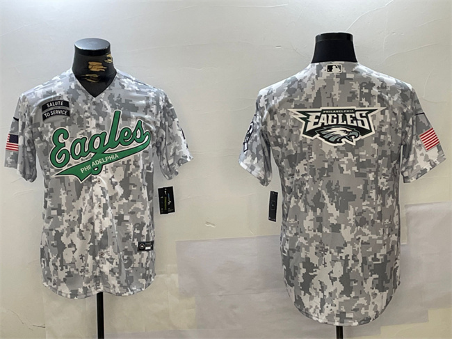 Men's Philadelphia Eagles Team Big Logo 2024 Arctic Camo Salute to Service Stitched Baseball Jersey (1)