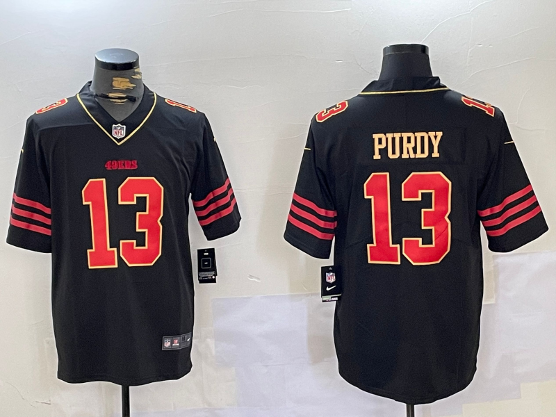 Men's San Francisco 49ers #13 Brock Purdy Black Golden Edition Stitched Nike Limited Jersey