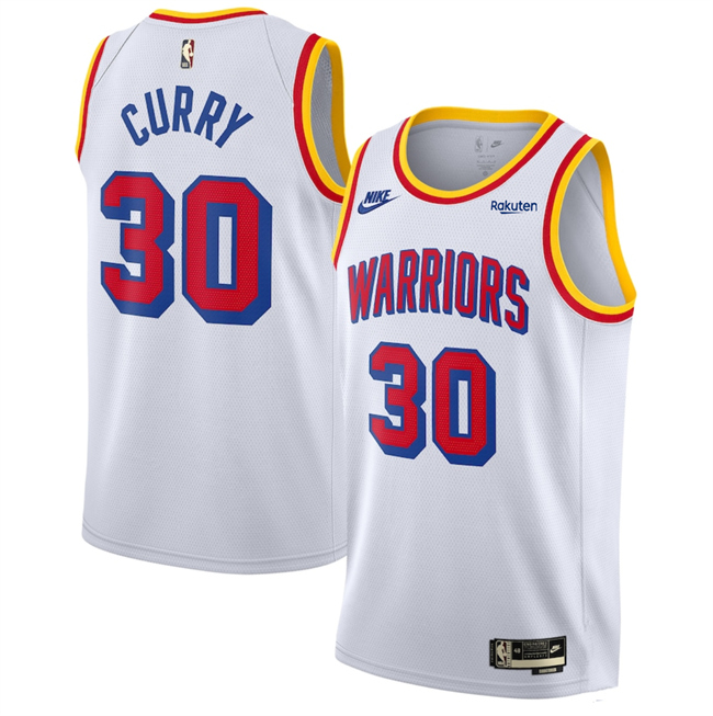 Youth Golden State Warriors #30 Stephen Curry White 2024_25 Classic Edition Swingman Stitched Basketball Jersey