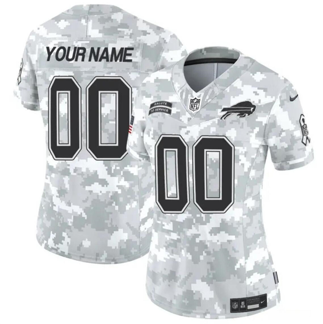 Women's Buffalo Bills Active Player Custom 2024 F.U.S.E Arctic Camo Salute to Service Limited Stitched Football Jersey(Run Small)