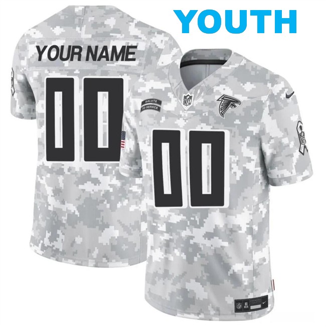 Youth Atlanta Falcons Active Player Custom 2024 F.U.S.E Arctic Camo Salute to Service Limited Stitched Football Jersey