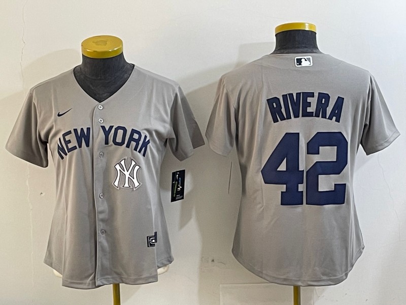 Women's New York Yankees #42 Mariano Rivera Grey Field of Dreams Cool Base Jerseys