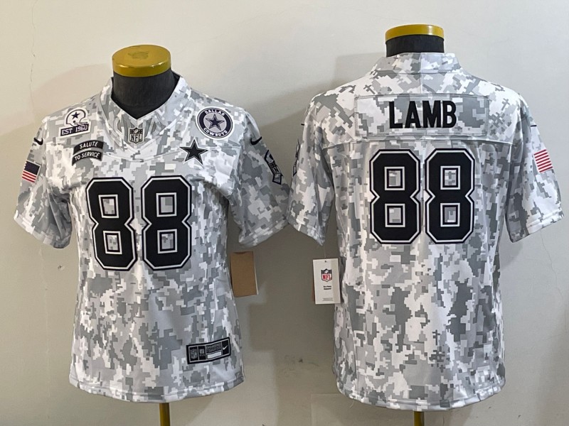 Women's Dallas Cowboys #88 CeeDee Lamb 2024 FUSE Arctic Camo Salute to Service Limited Stitched Nike Jersey