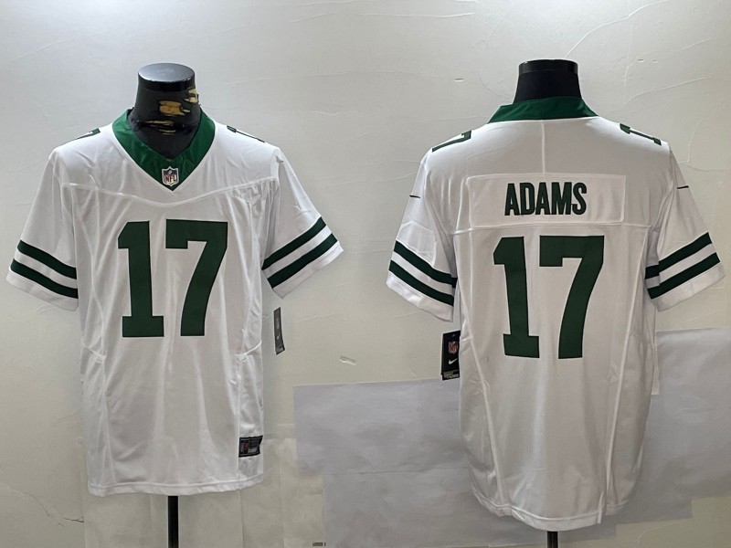 Men's New York Jets #17 Davante Adams White Throwback 2024 Classic Alternate Vapor F.U.S.E. Limited Stitched Football Jersey