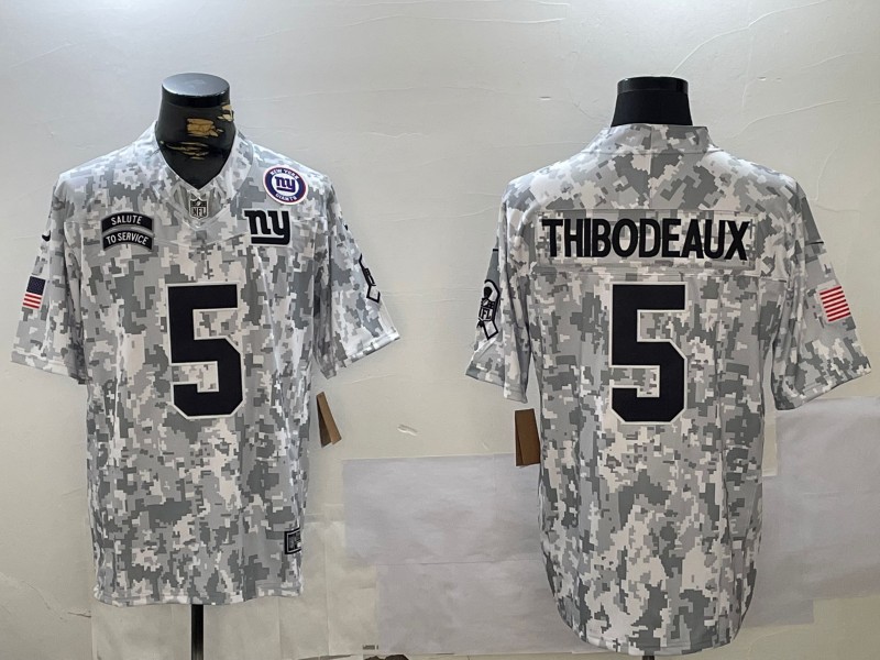 Men's New York Giants #5 Kayvon Thibodeaux Arctic Camo 2024 FUSE Salute to Service Limited Stitched Jerseys