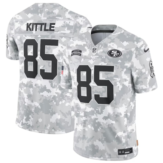 Youth San Francisco 49ers #85 George Kittle 2024 F.U.S.E Arctic Camo Salute to Service Limited Stitched Football Jersey