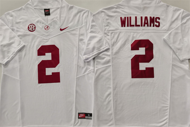 Men's Alabama Crimson Tide #2 Ryan Williams White 2024 F.U.S.E. Limited Stitched Jersey