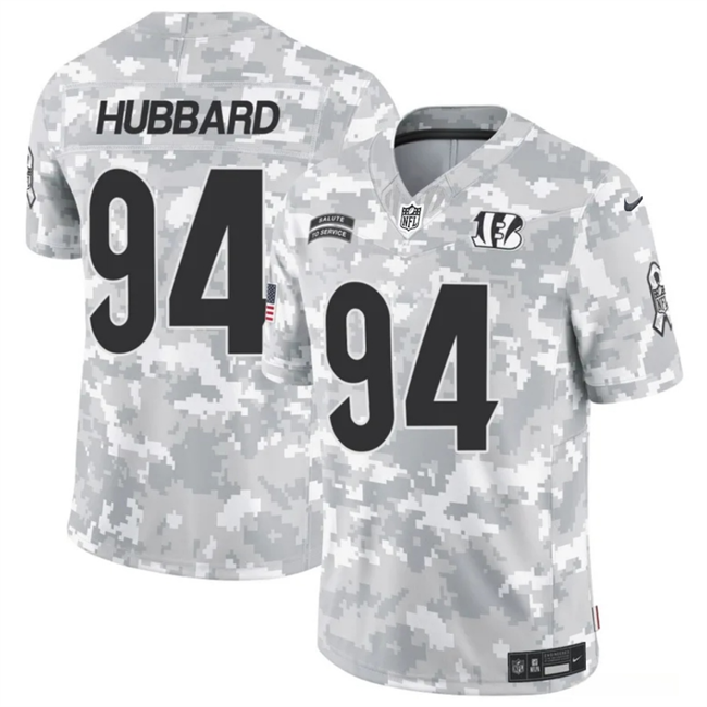 Men's Cincinnati Bengals #94 Sam Hubbard 2024 F.U.S.E Arctic Camo Salute to Service Limited Stitched Football Jersey