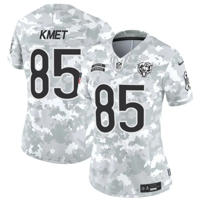 Women's Chicago Bears #85 Cole Kmet 2024 F.U.S.E Arctic Camo Salute to Service Limited Stitched Football Jersey(Run Small)