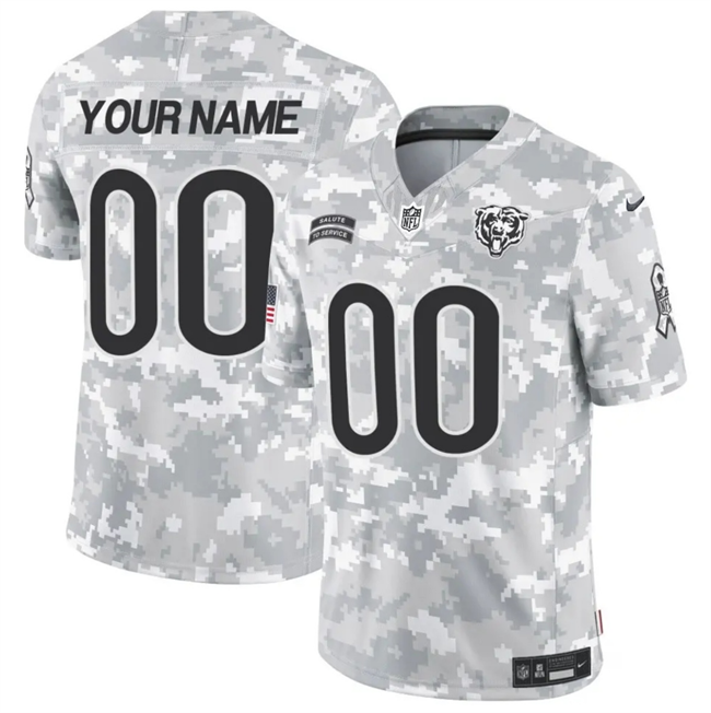 Men's Chicago Bears Custom 2024 F.U.S.E Arctic Camo Salute to Service Limited Stitched Football Jersey