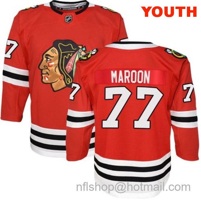 Kids Chicago Blackhawks #77 Pat Maroon Home Red Breakaway Fanatics Stitched Hockey Jersey