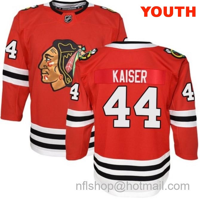 Kids Chicago Blackhawks #44 Wyatt Kaiser Home Red Breakaway Fanatics Stitched Hockey Jersey