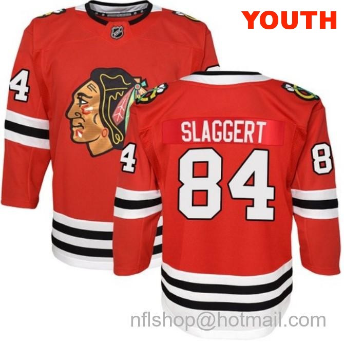 Kids Chicago Blackhawks #84 Landon Slaggert Home Red Breakaway Fanatics Stitched Hockey Jersey