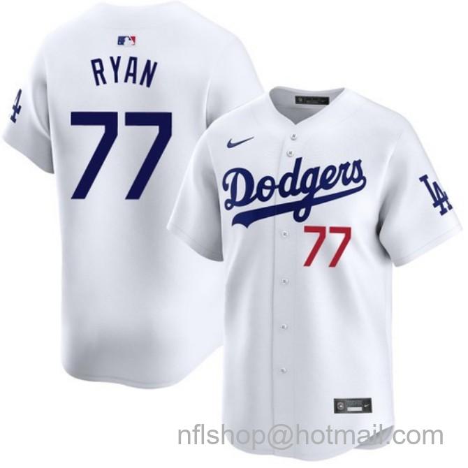 Nike Men's #77 River Ryan White Los Angeles Dodgers Home Limited Stitched Baseball Jersey