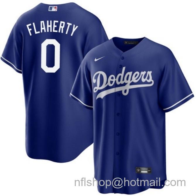 Nike Men's #0 Jack Flaherty Los Angeles Dodgers Royal Alternate Stitched Baseball Jersey