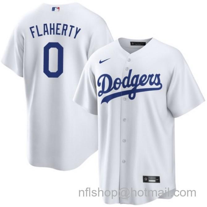 Nike Men's #0 Jack Flaherty White Los Angeles Dodgers Home Stitched Baseball Jersey