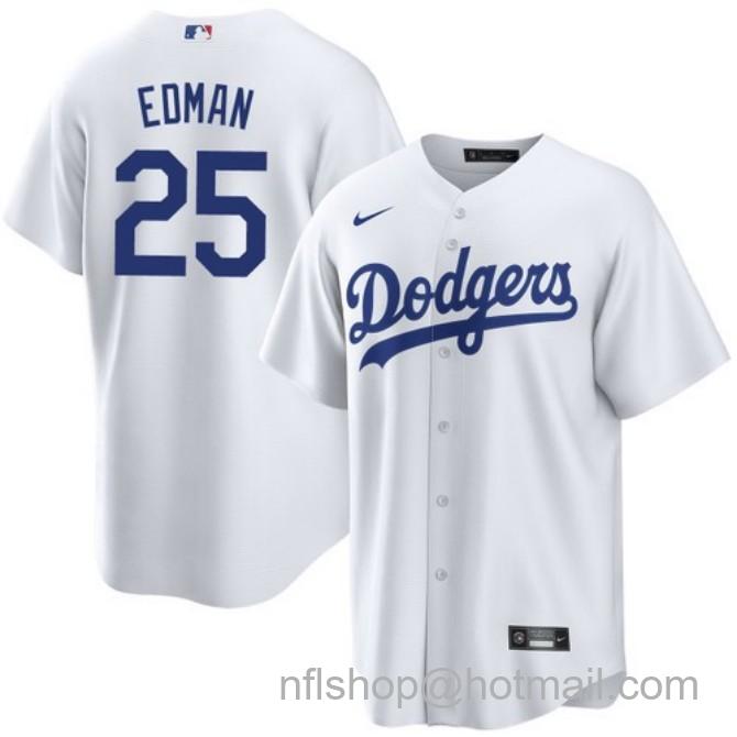 Nike Men's #25 Tommy Edman White Los Angeles Dodgers Home Stitched Baseball Jersey