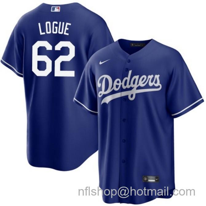 Nike Men's #62 Zach Logue Los Angeles Dodgers Royal Alternate Stitched Baseball Jersey