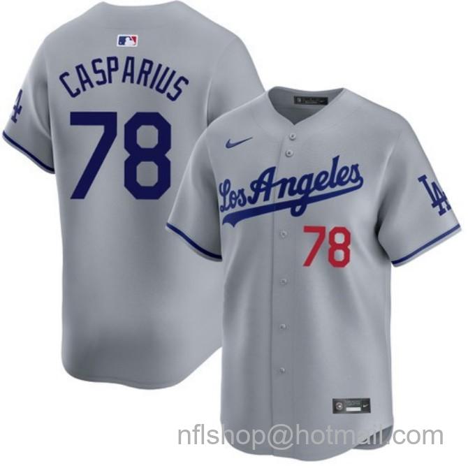 Nike Men's #78 Ben Casparius Gray Los Angeles Dodgers Road Limited Stitched Baseball Jersey