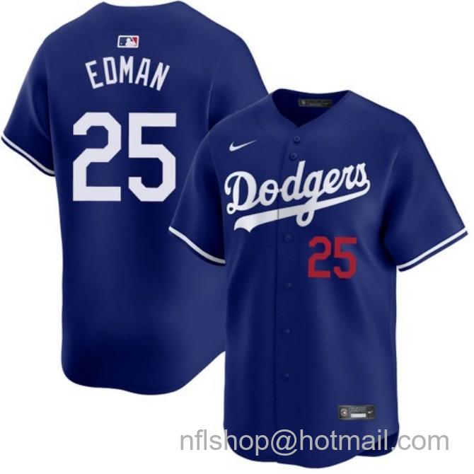 Nike Men's #25 Tommy Edman Los Angeles Dodgers Alternate Royal Limited Stitched Baseball Jersey